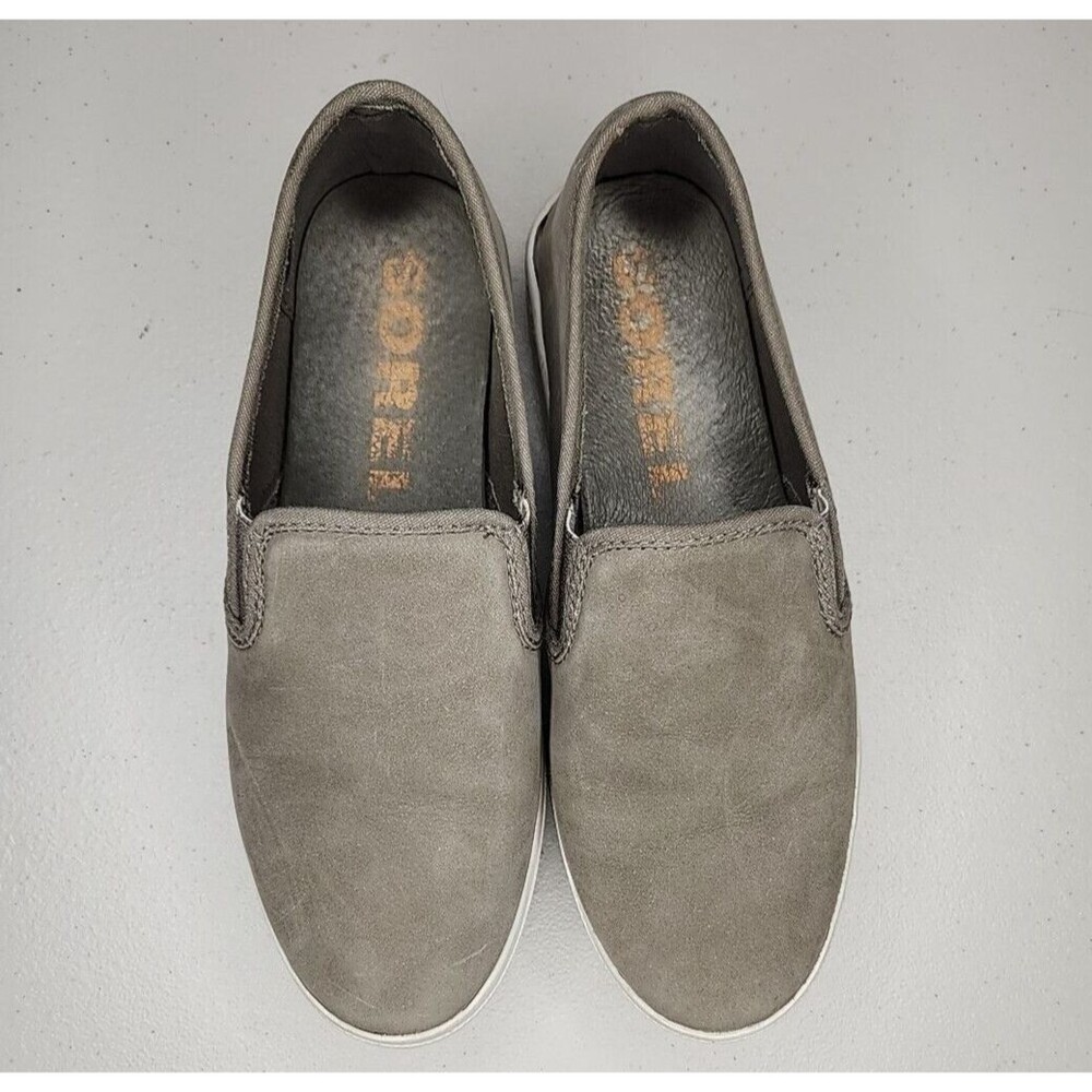Sorel Campsneak Gray Suede Leather Slip On Flats Loafers Sneakers Women’s Size 7